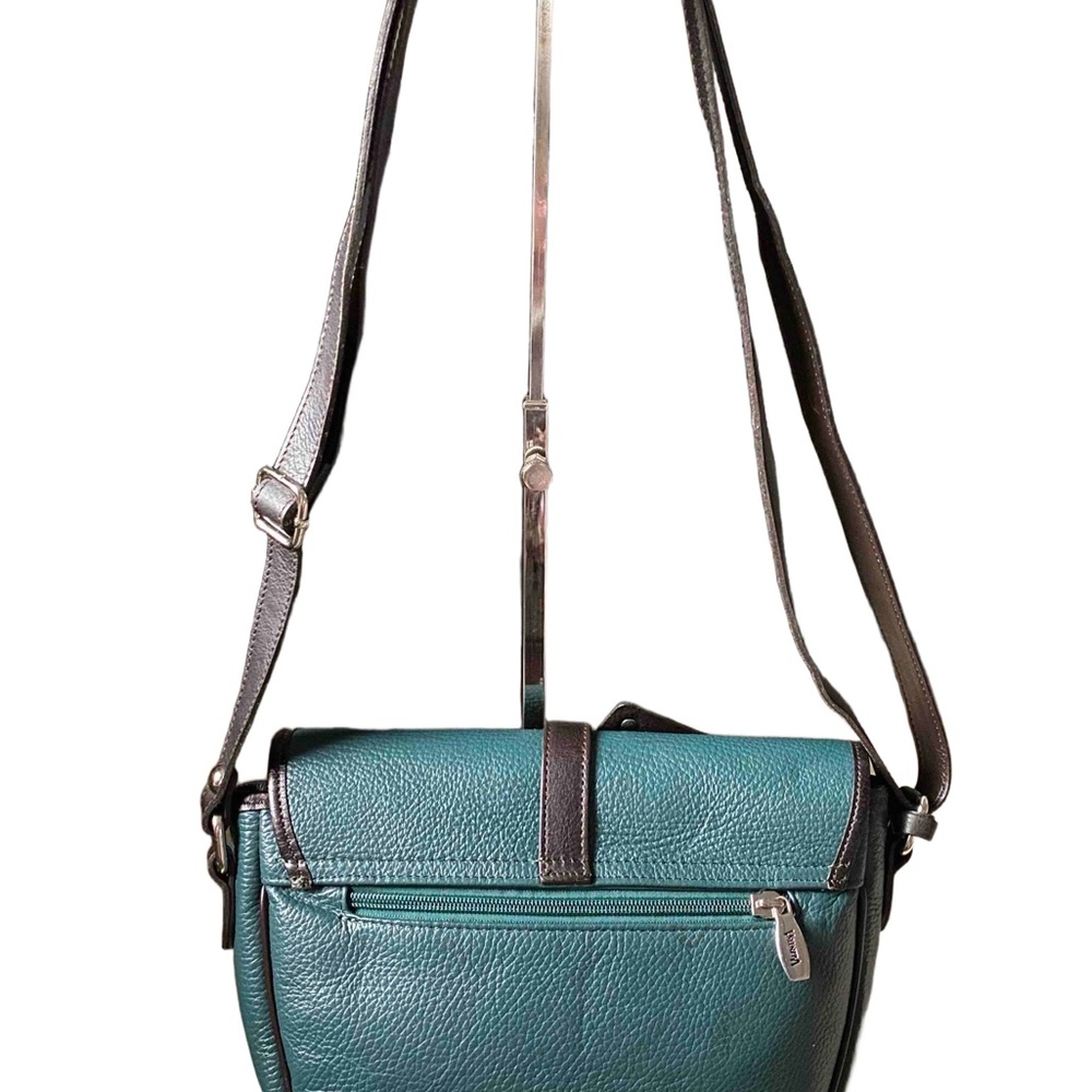 Most comfortable Teal and Black/dark Brown Leather Crossbody Bag - Picture 3 of 7